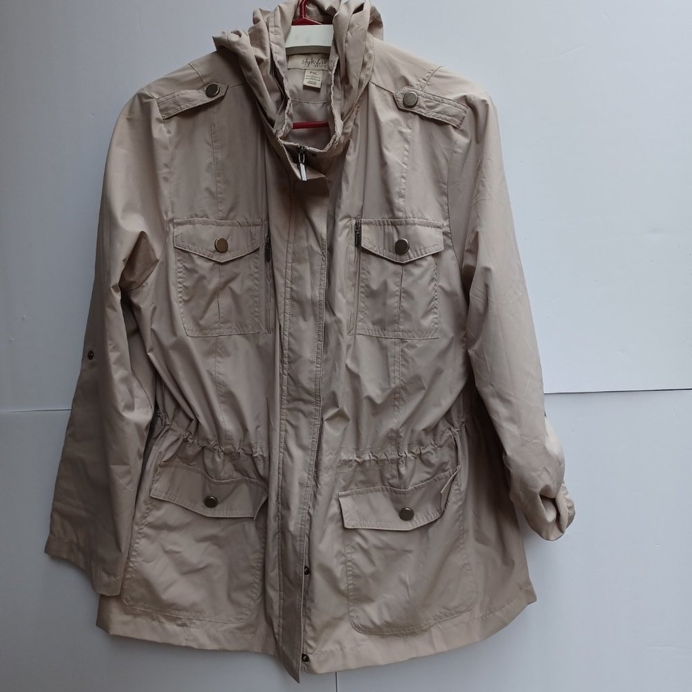 SOLD! Style & Co Lightweight Anorak Windbreaker Jacket, Tan, PXL - Picture 10 of 12